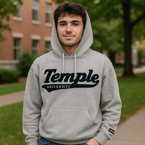 JanSport Temple University Hoodie Gray College Sweatshirt L Fleece